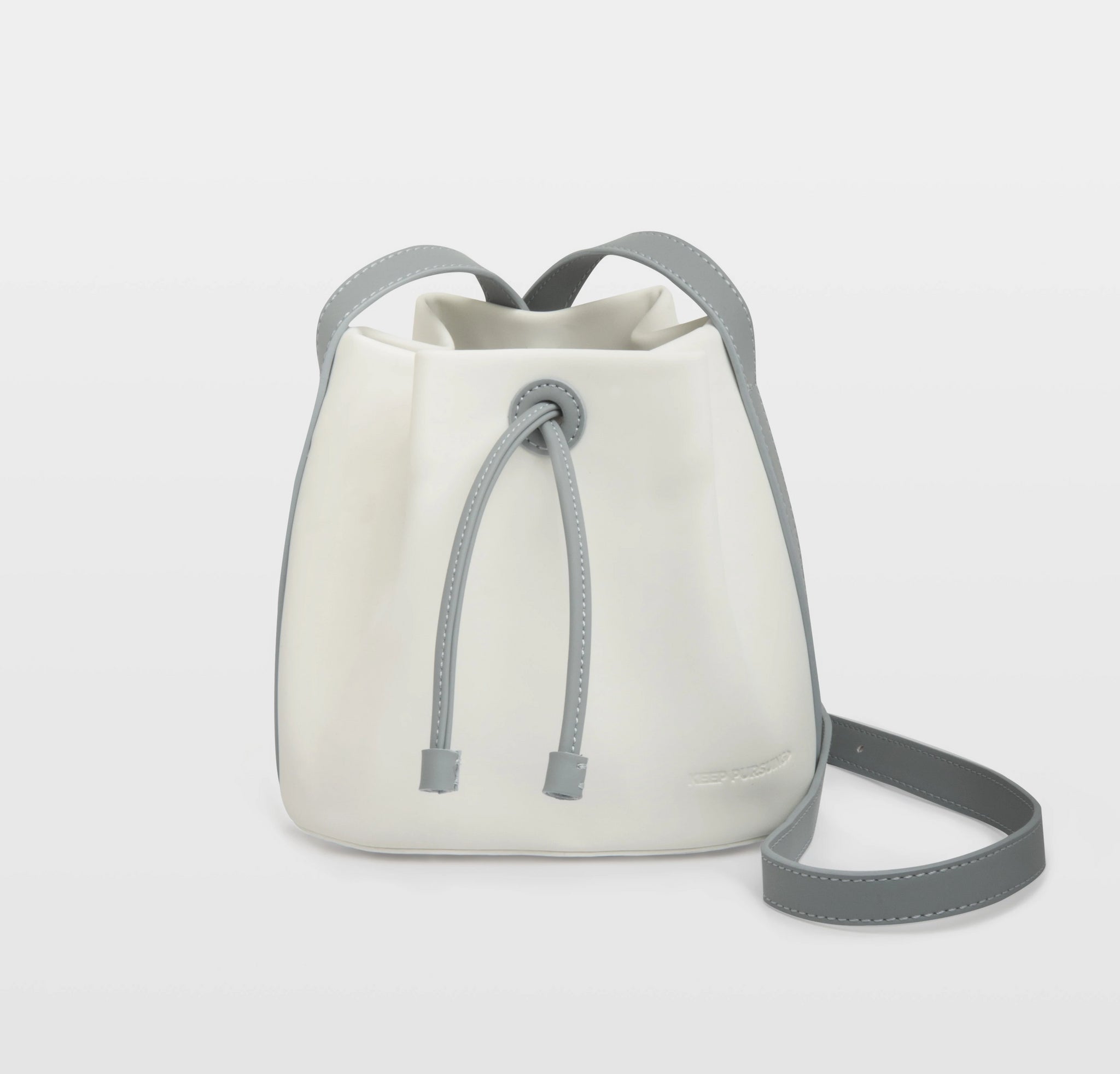 Fashion Mini Bucket Bag Simple Small Mobile Phone Pouch White
